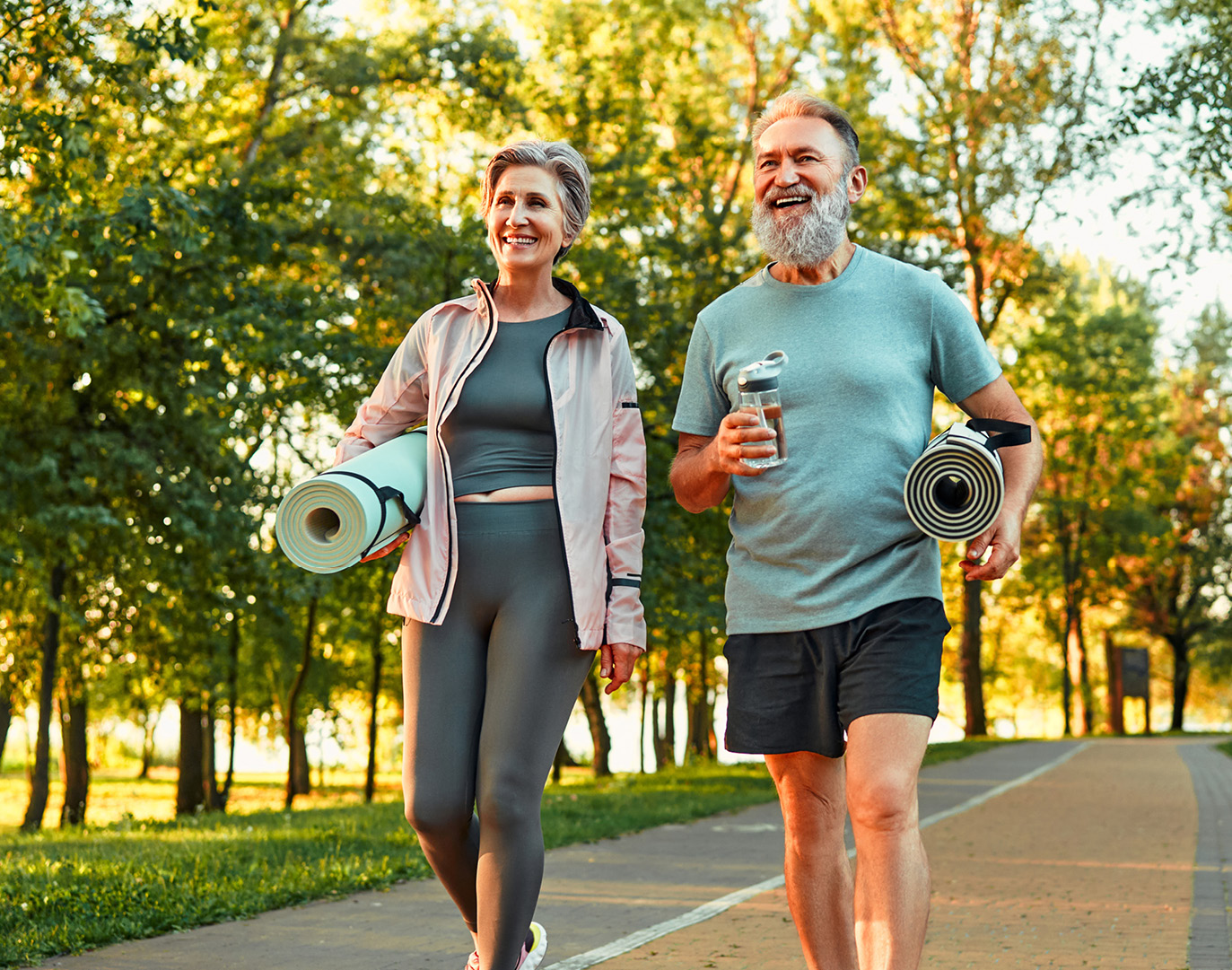 Two people walking