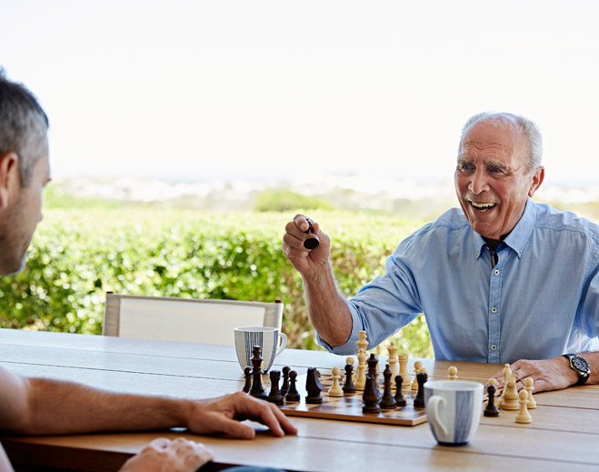 Men playing chess