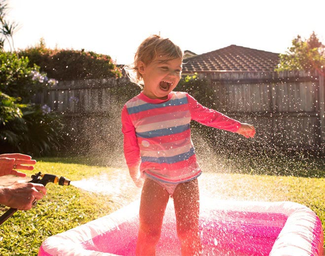 Girl Playing in water