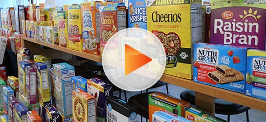 donated cereal boxes