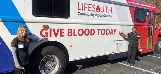 USPI employees at blood drive